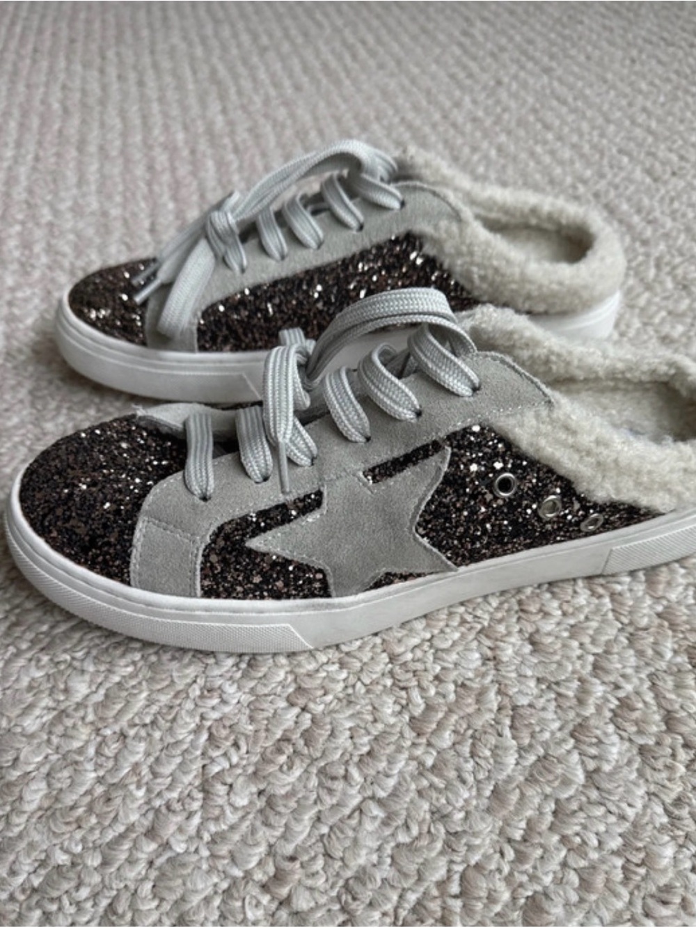 Kellparker Glitter Star Slip-On Sneakers - Silver